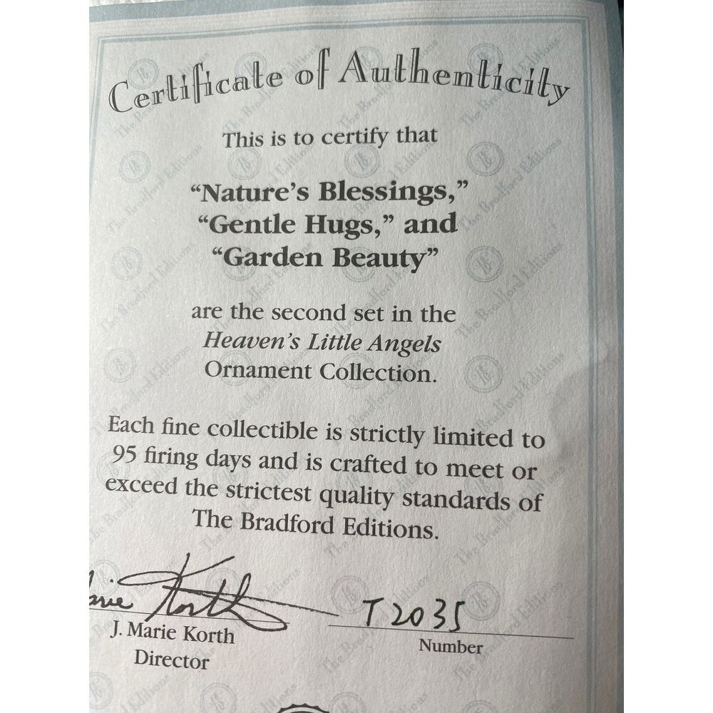 3 Vtg 1998 The Bradford Editions Heaven’s Little Angels Ornament Collection - Picture 9 of 9